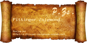 Pittinger Zsigmond névjegykártya