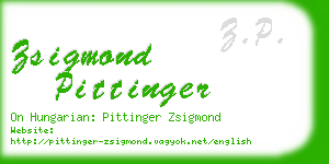 zsigmond pittinger business card